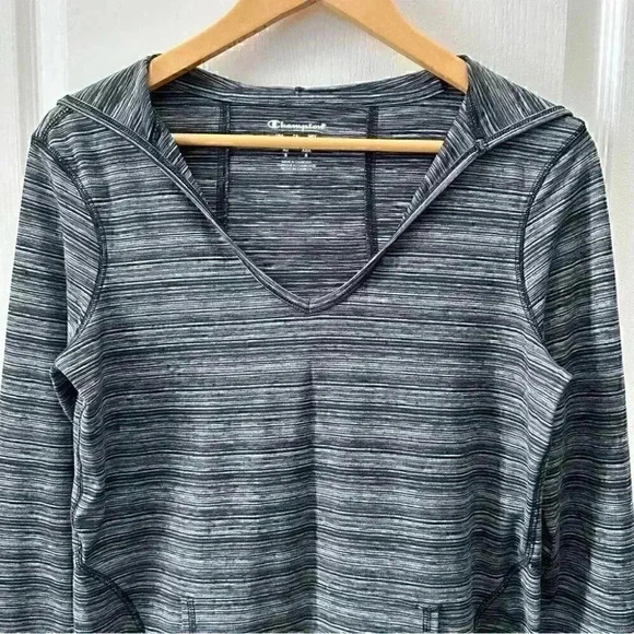 Champion Active Pullover Workout Top Athletic Gym Hoodie Black Grey  SpaceDye XS - Picture 6 of 16